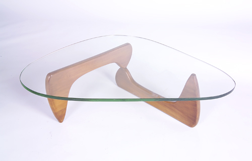 Appraisal: ISAMU NOGUCHI Early Boomerang coffee table with folding walnut base