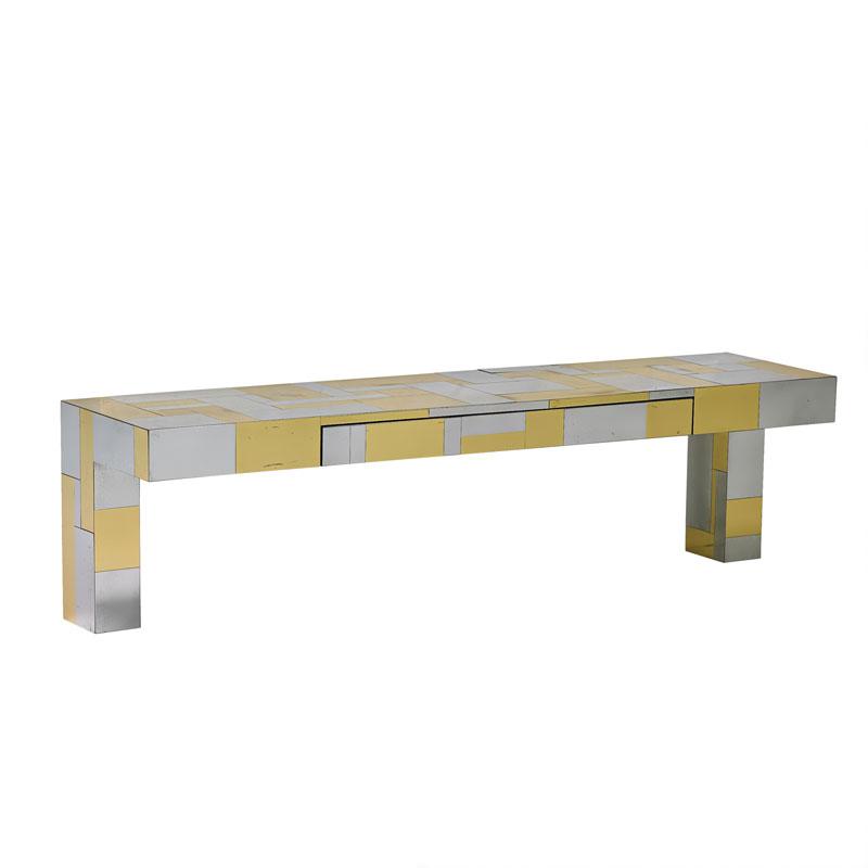 Appraisal: PAUL EVANS DIRECTIONAL Cityscape console table PAUL EVANS - DIRECTIONAL