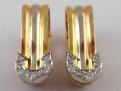 Appraisal: A pair of French hallmarked carat gold diamond earrings by