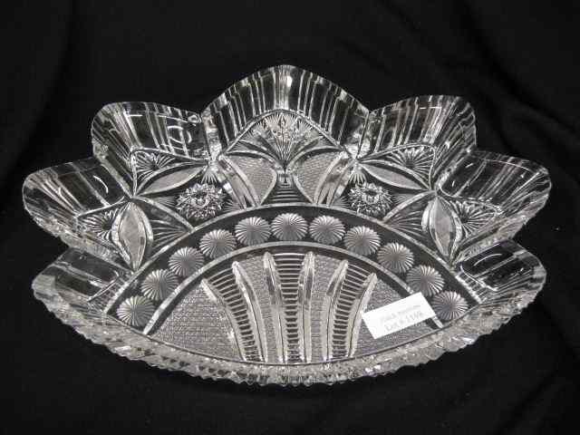 Appraisal: Cut Glass Dish unusual bear paw shape with elaborate cut-work