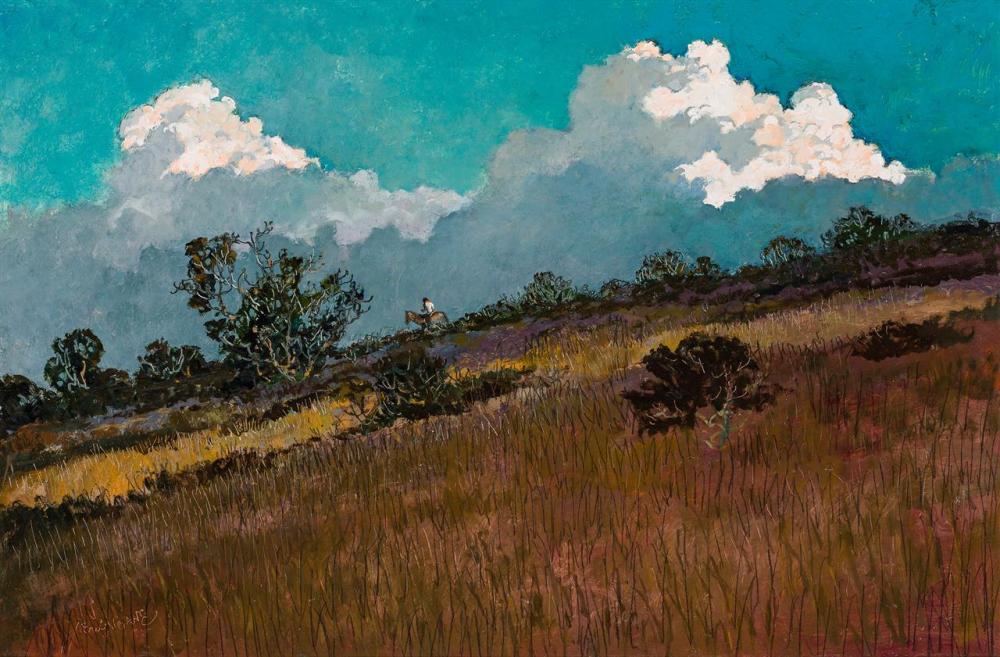 Appraisal: ERIC SLOANE American - Lone Summer Rider oil on masonite