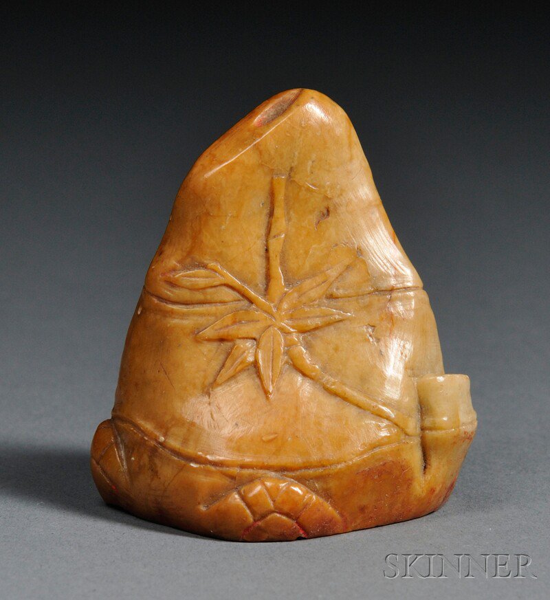 Appraisal: Soapstone Seal China th th century depicting bamboo stone of