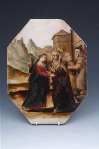 Appraisal: TH CENTURY CONTINENTAL SCHOOL'The Visitation' depicting the Virgin St Elizabeth