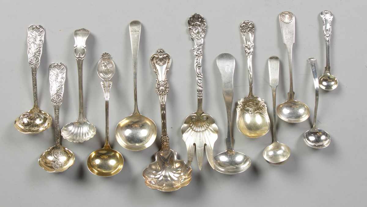 Appraisal: Sterling ladles etc Sterling ladles etc oz Max L ''E