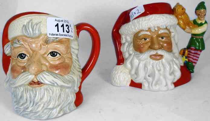 Appraisal: Royal Doulton Intermediate Character Jugs Santa with Elf D and