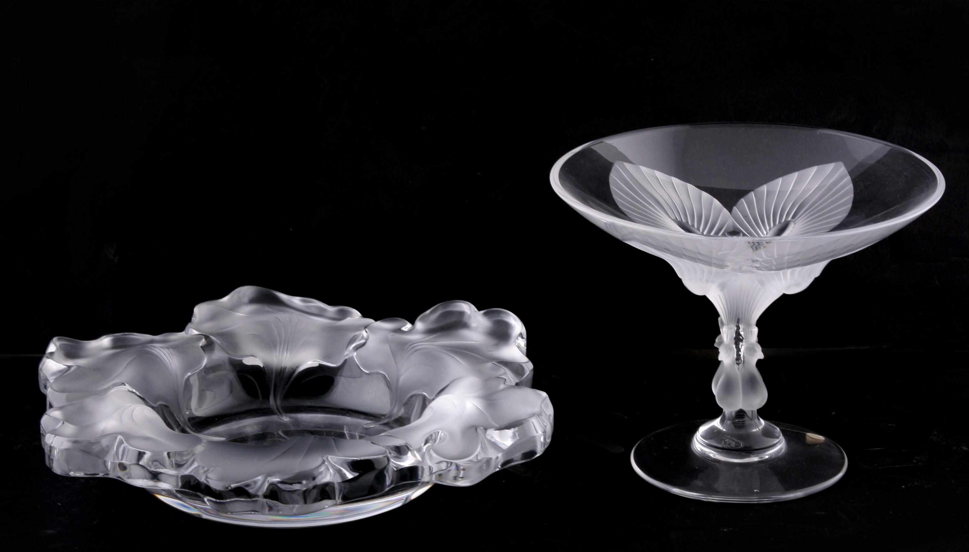 Appraisal: Property of various owners A group of three Lalique glass