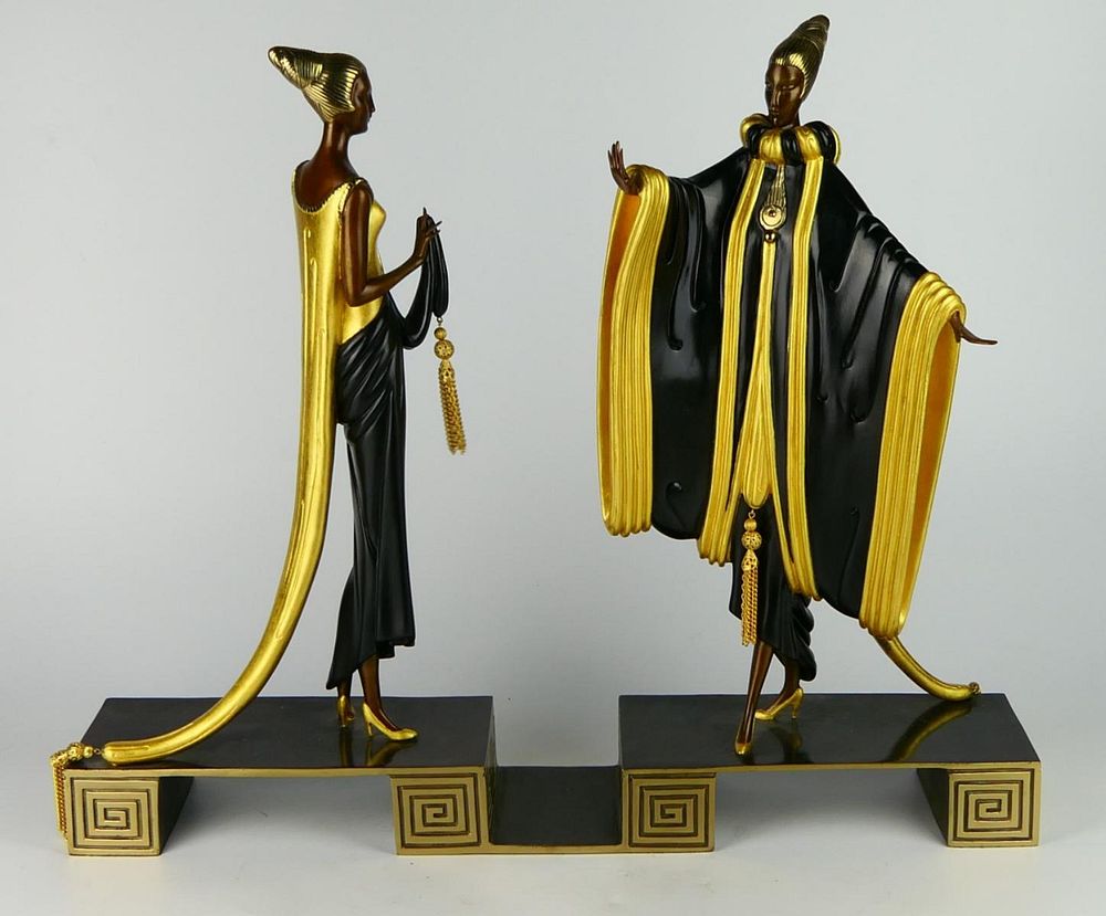 Appraisal: ERTE READY FOR THE BALL BRONZE GROUP SCULPTURE Romain De