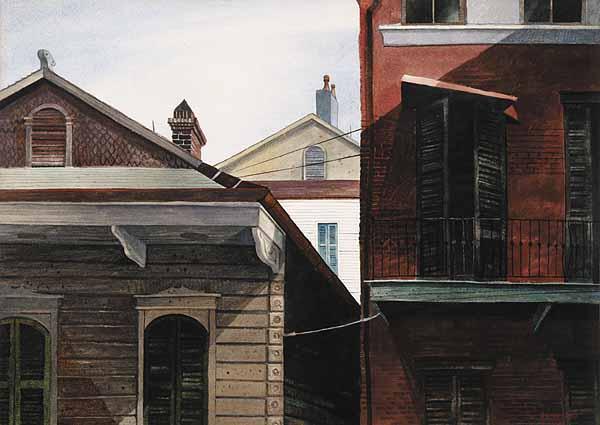 Appraisal: Rolland Golden American Louisiana b French Quarter Rooftops watercolor signed