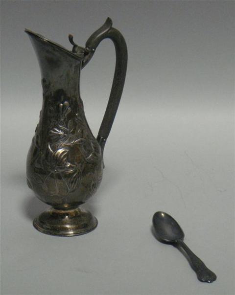 Appraisal: ENGLISH SILVER ART NOUVEAU SYRUP JUG Sheffield - maker's mark