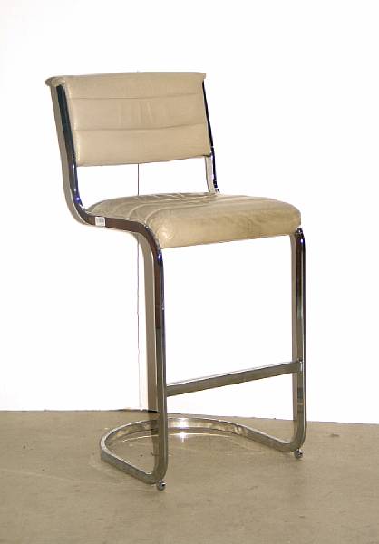 Appraisal: A pair of contemporary leather and chrome chairs height in