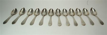 Appraisal: A set of twelve George III Scottish silver tablespoons J