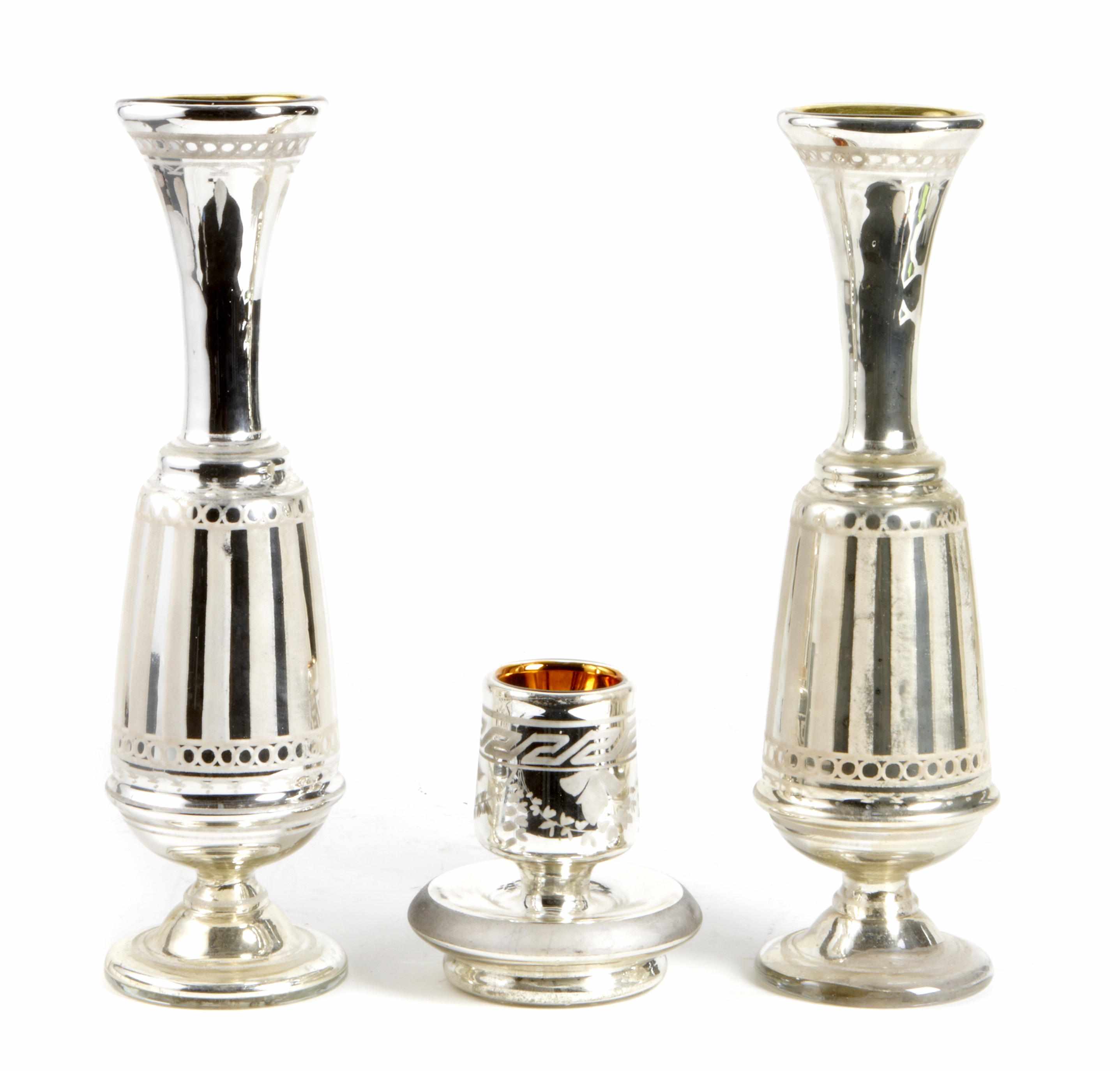 Appraisal: Property of a Gentleman A pair of frosted Mercury Glass