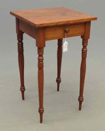 Appraisal: th c cherry single drawer stand Top '' x ''