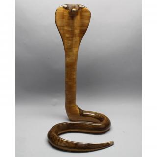 Appraisal: Modern Carved Wooden Cobra Modern Carved Wooden Cobra Having some