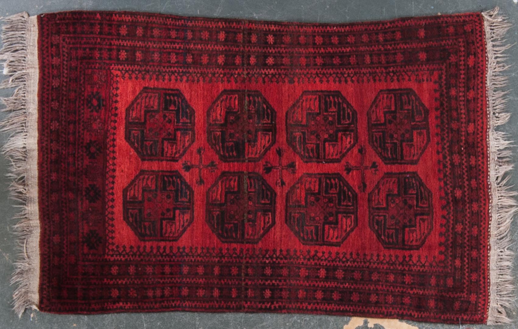 Appraisal: Semi-antique Afghan Bohkara rug approx x Afghanistan circa