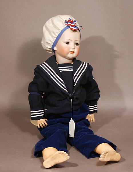 Appraisal: German Dome head character doll Lot features probably Kesstner bisque