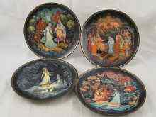 Appraisal: Four Soviet Russian ceramic display plates c each with a