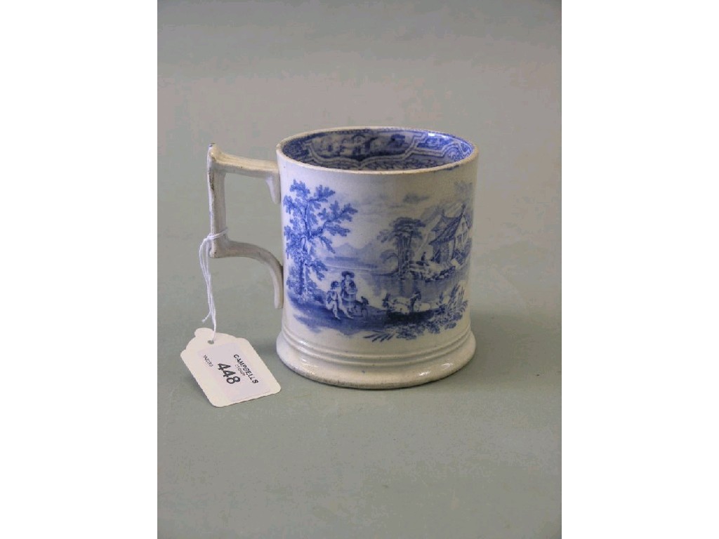 Appraisal: An early th century pearl-ware mug printed with figures at