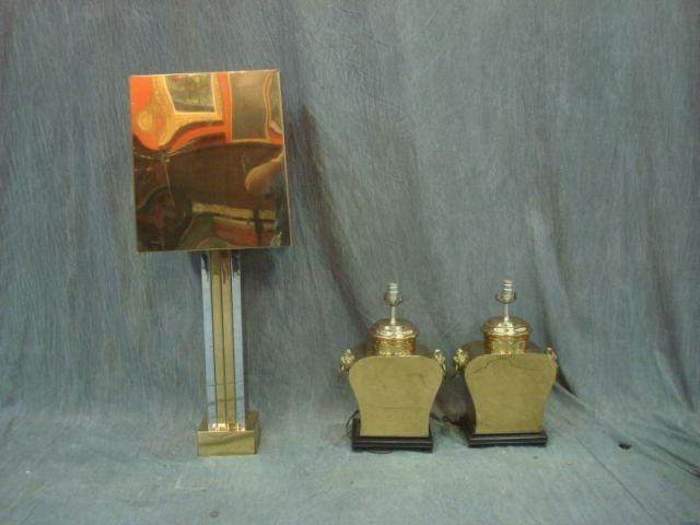 Appraisal: Lamps Jere Style Large Table Lamp along with Pair of