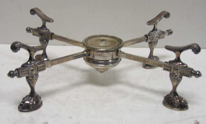 Appraisal: ANTIQUE SHEFFIELD PLATED SILVER DISH CROSS Adjustable a central light