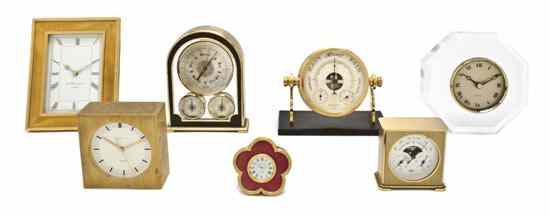 Appraisal: A Collection of Seven Table Clocks of various forms and