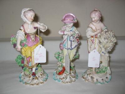 Appraisal: A SET OF THREE DERBY PORCELAIN ALLEGORICAL FIGURES the French