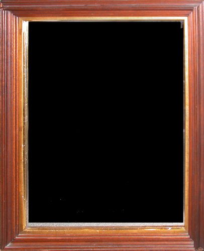 Appraisal: Victorian Walnut Mirror with Gilt liner c Unknown x inches