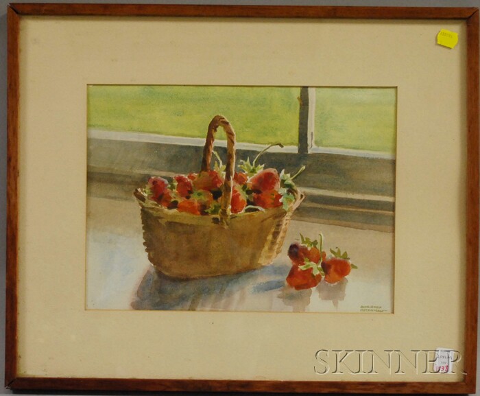 Appraisal: Barbara Osterman Watercolor on Paper Still Life with a Basket