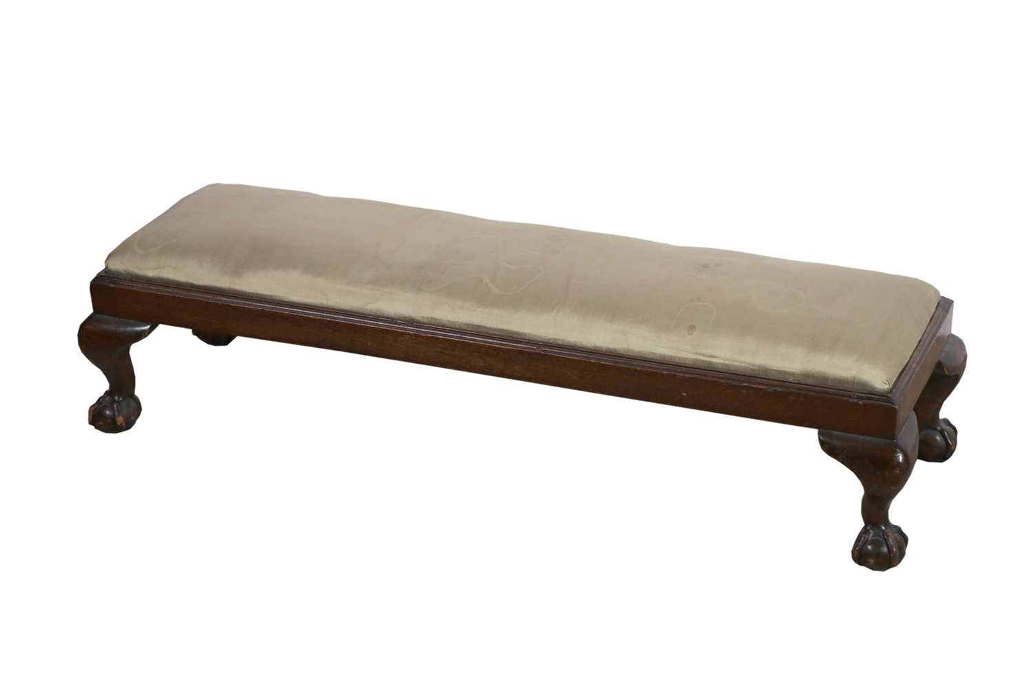 Appraisal: KNEELING BENCH Chippendale style mahogany framed kneeling bench with ball