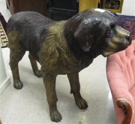 Appraisal: LIFE-SIZE BRONZE CANINE SCULPTURE a tribute to the St Bernard