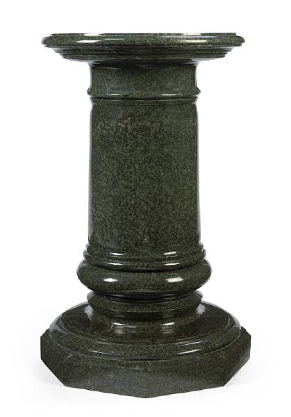 Appraisal: A French green marble pedestal late th century The circular