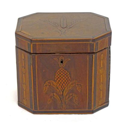 Appraisal: Inlaid octagonal tea caddyprobably english early th century