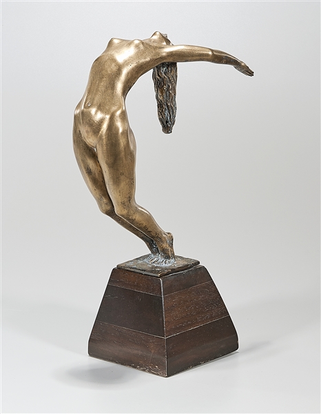 Appraisal: Bronze nude sculpture by Harvey Fite American - signed x