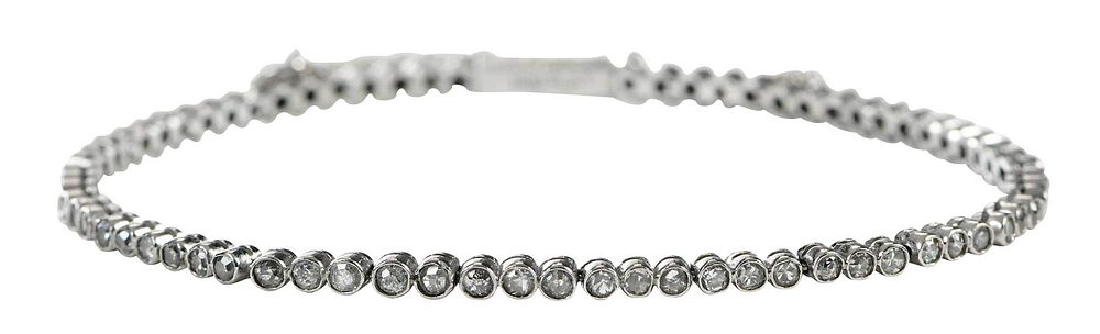 Appraisal: Platinum Diamond Bracelet approx single and old cut diamonds estimated