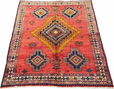 Appraisal: A Kashkai Persian Rug Apprx '- X '- Low dense