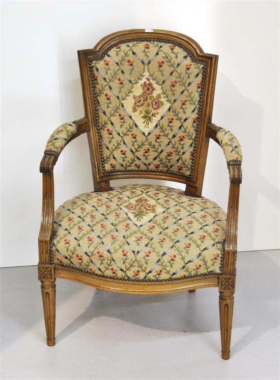 Appraisal: ARMCHAIR EN CABRIOLET late Louis XVI early th cent Carved