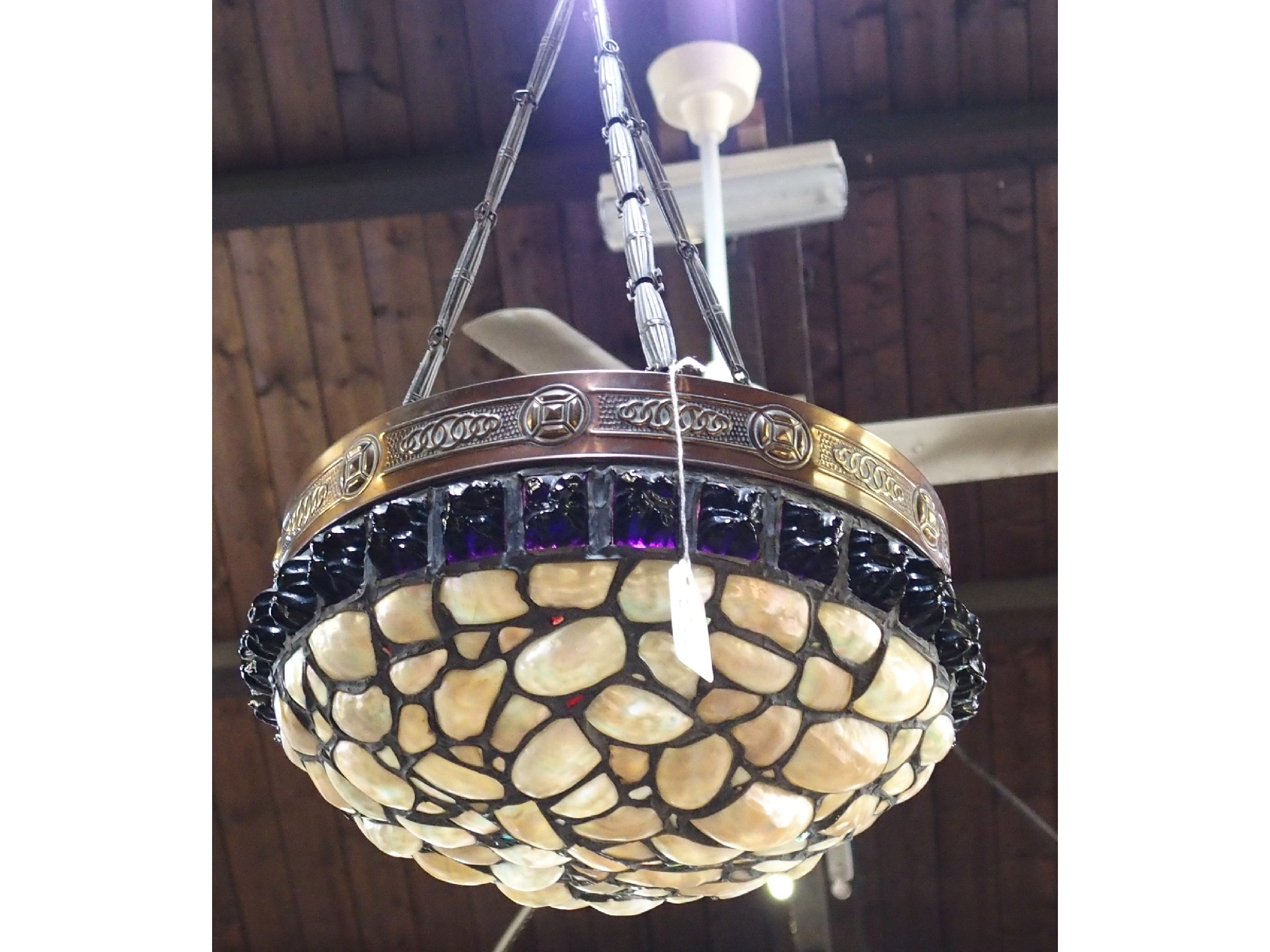 Appraisal: Hanging glass light shade