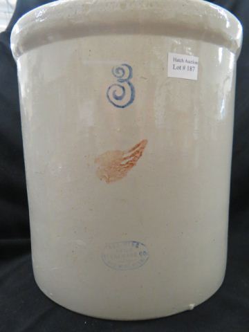 Appraisal: Redwing Union Stoneware Crock gallon tall excellent