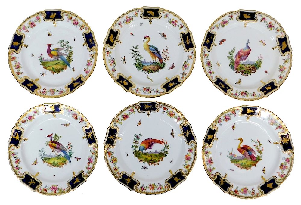 Appraisal: PC Copeland Spode Exotic Bird Insect Plates England th-Early th