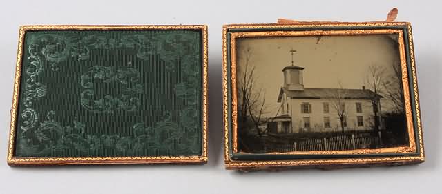 Appraisal: Half plate ambrotype of large two story building with copula