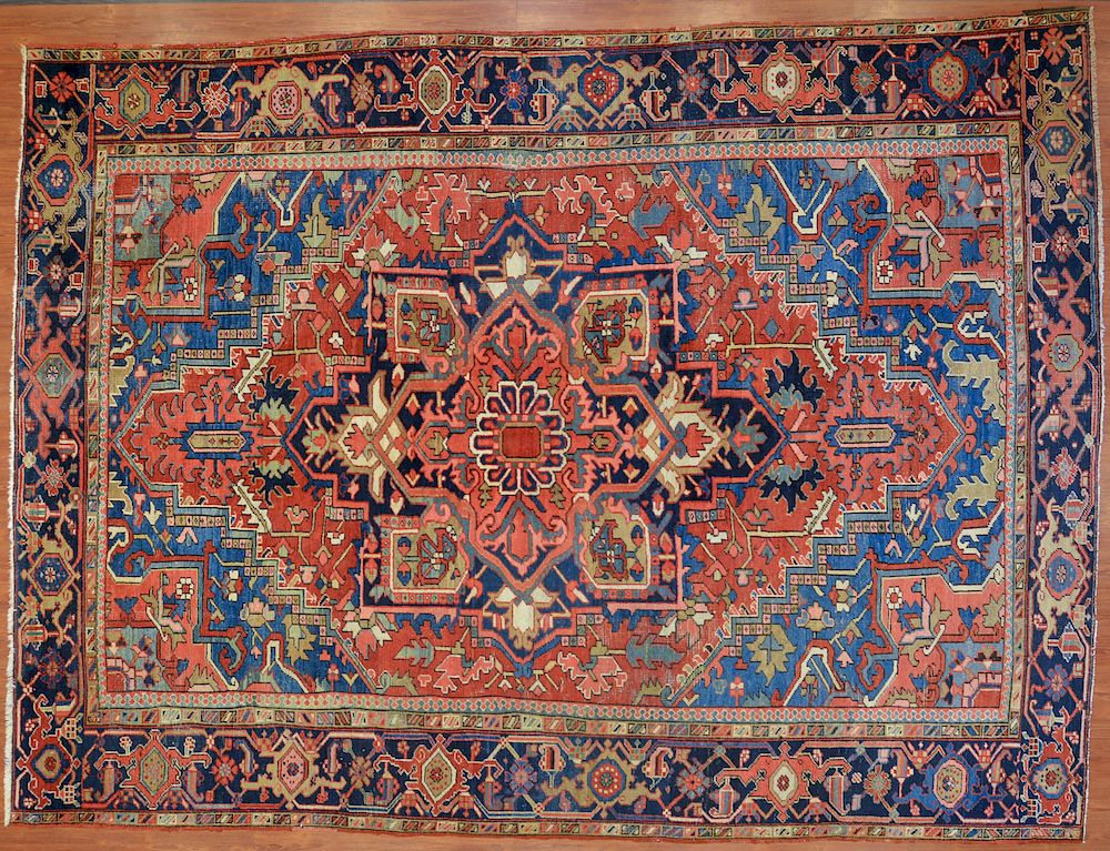 Appraisal: Antique Heriz Carpet Persia x early th century hand knotted