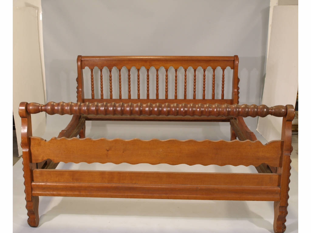 Appraisal: Thomas Day Irvine Family Sleigh Bed Mid th c Milton