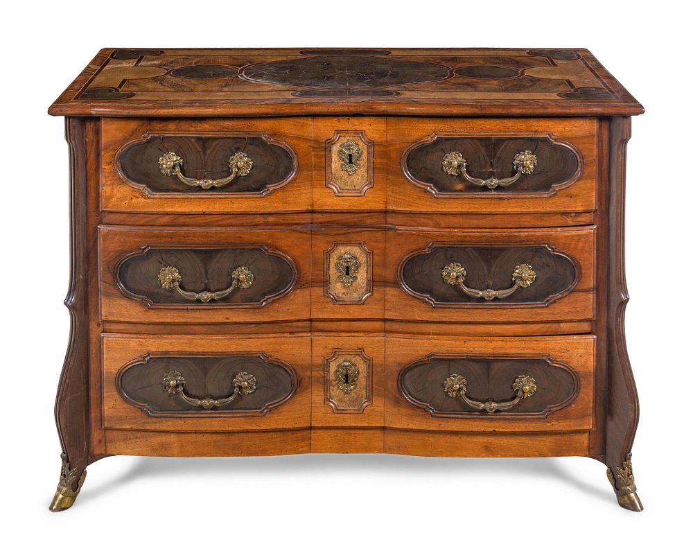 Appraisal: A Louis XIV Gilt Bronze Mounted Walnut and Oysterwood Commode