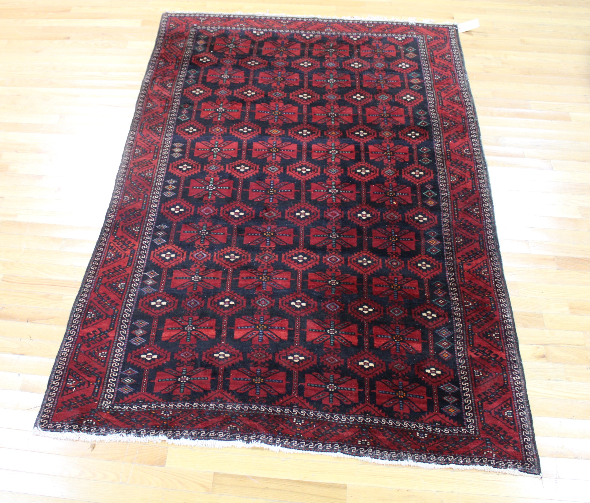 Appraisal: Vintage And Finely Hand Woven Bokhara Style Carpet From a