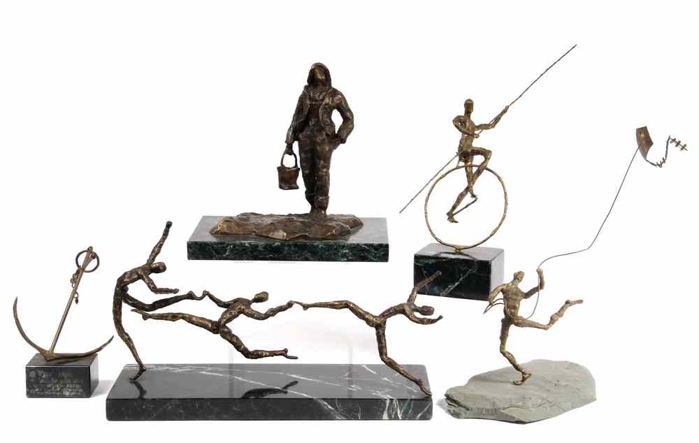 Appraisal: BRONZE SCULPTURES - Five Sculptures by Gordon Brott Maine -