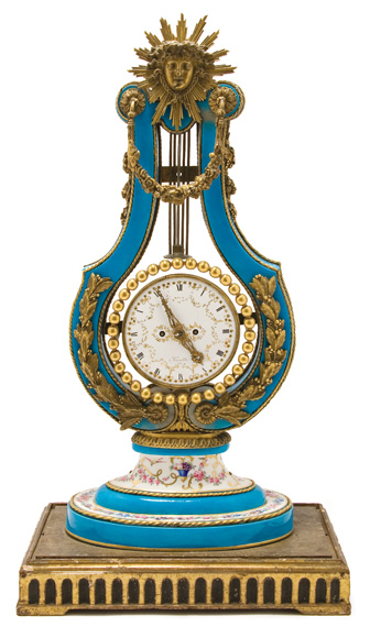 Appraisal: Sevres Style Gilt-Bronze Mounted Porcelain Mantel Clock Estimate -