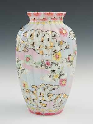 Appraisal: A Thousand Cranes Porcelain Vase The - H fluted vase