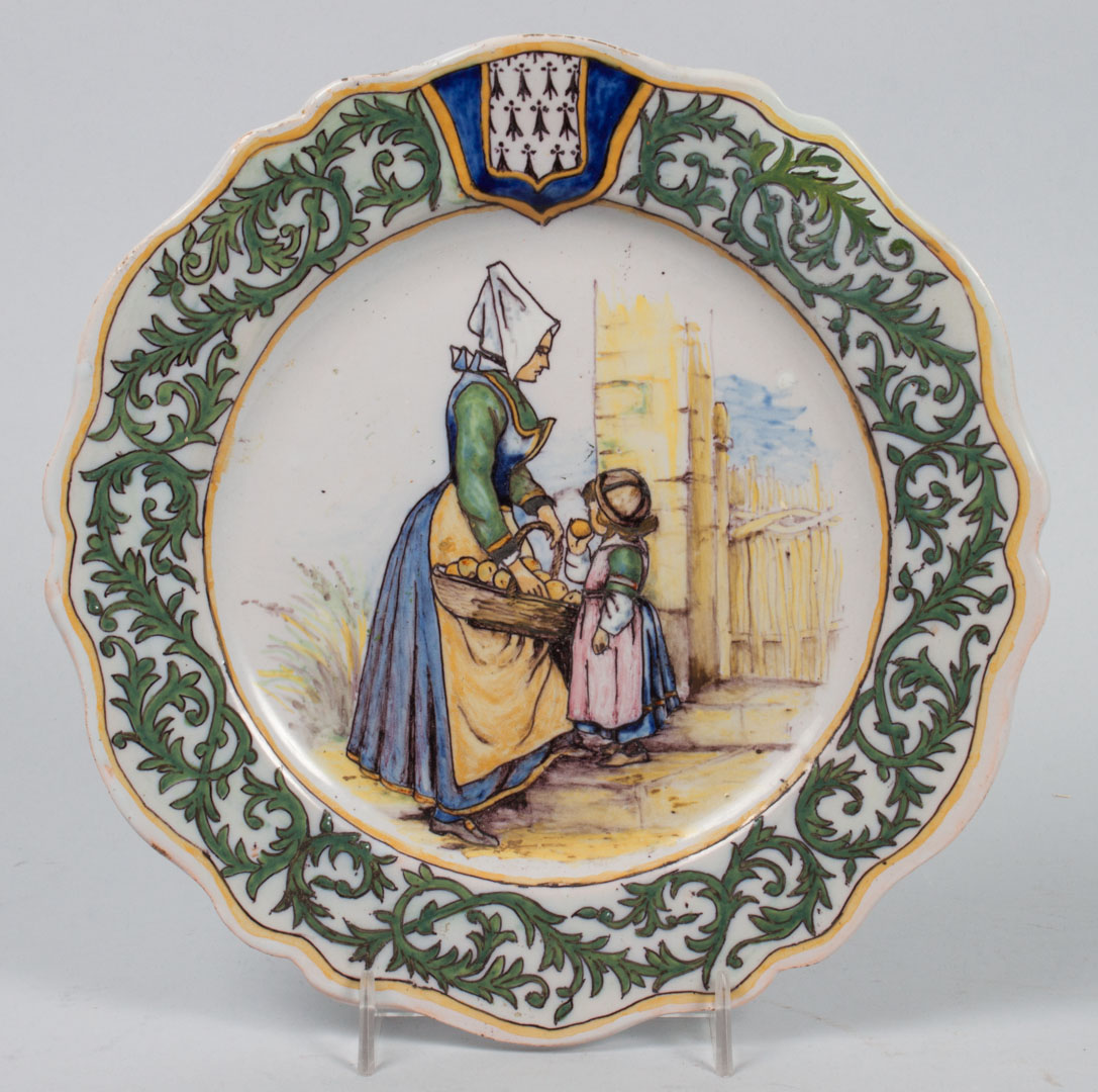 Appraisal: Quimper faience plate first quarter- th century with foliate border