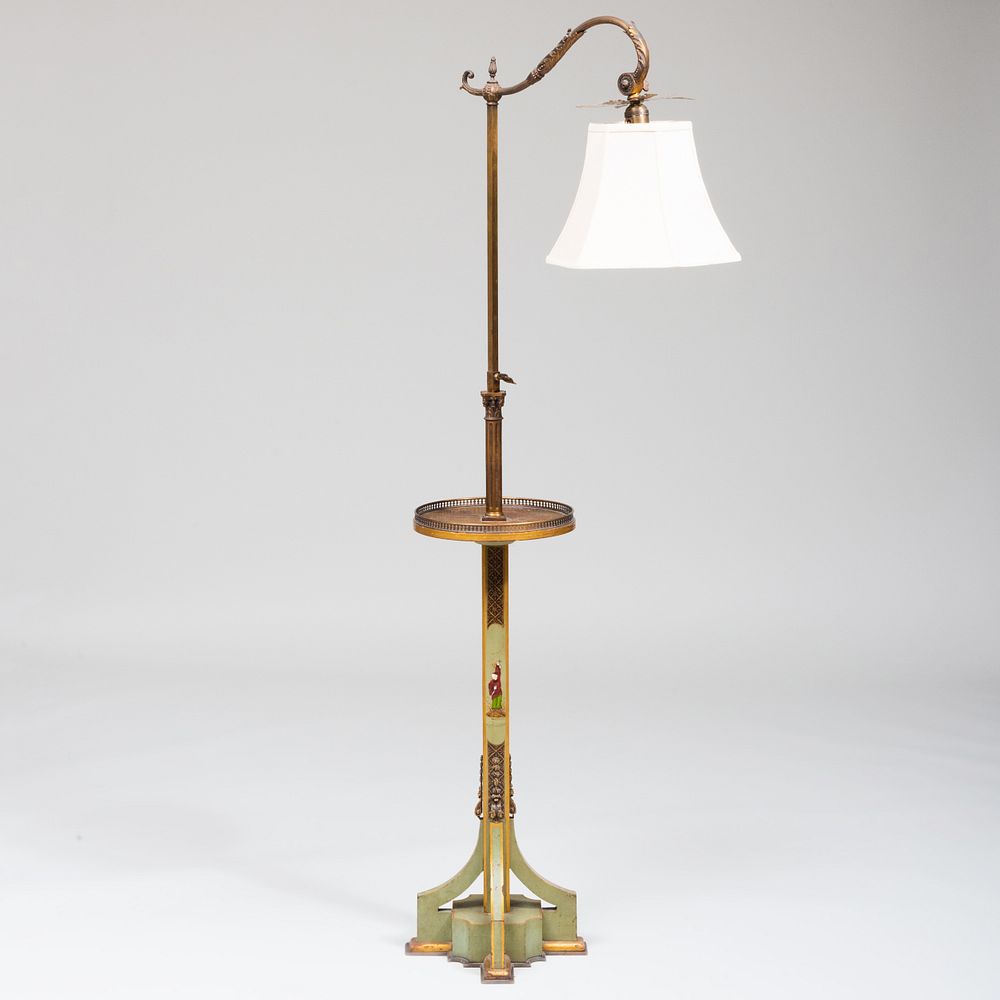 Appraisal: Chinoiserie Gilt-Metal-Mounted Lacquer Floor Lamp x in diam Condition Minor