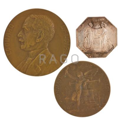 Appraisal: NUMISMATIC AND PHILATELIC INTEREST ART MEDALS Twenty-Four including Banque du